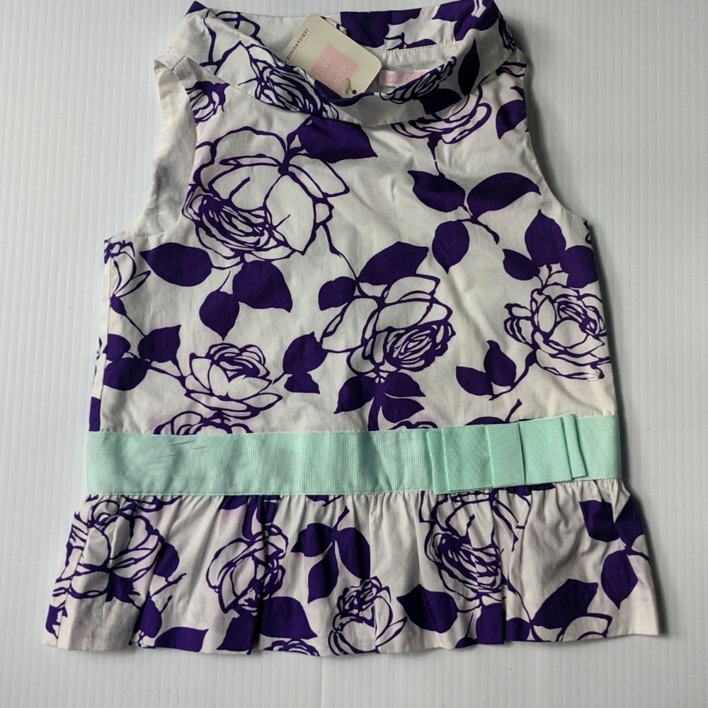 JANIE and JACK Purple Floral Sleeveless Top Sz 4